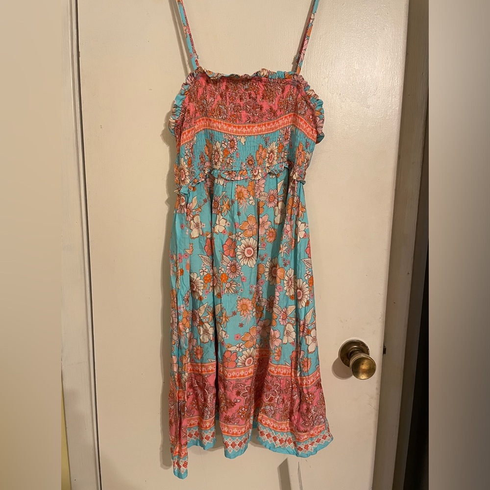 NWT Cupshe Blue & Pink Floral Sleeveless Square Neck Maxi Dress
Size: medium